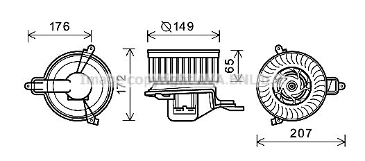 AVA QUALITY COOLING Elektromotors, Salona ventilācija CN7509